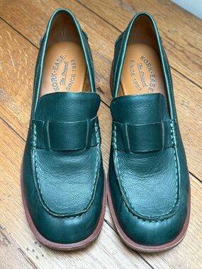 Kork-Ease Green Leather Penny Loafers - women